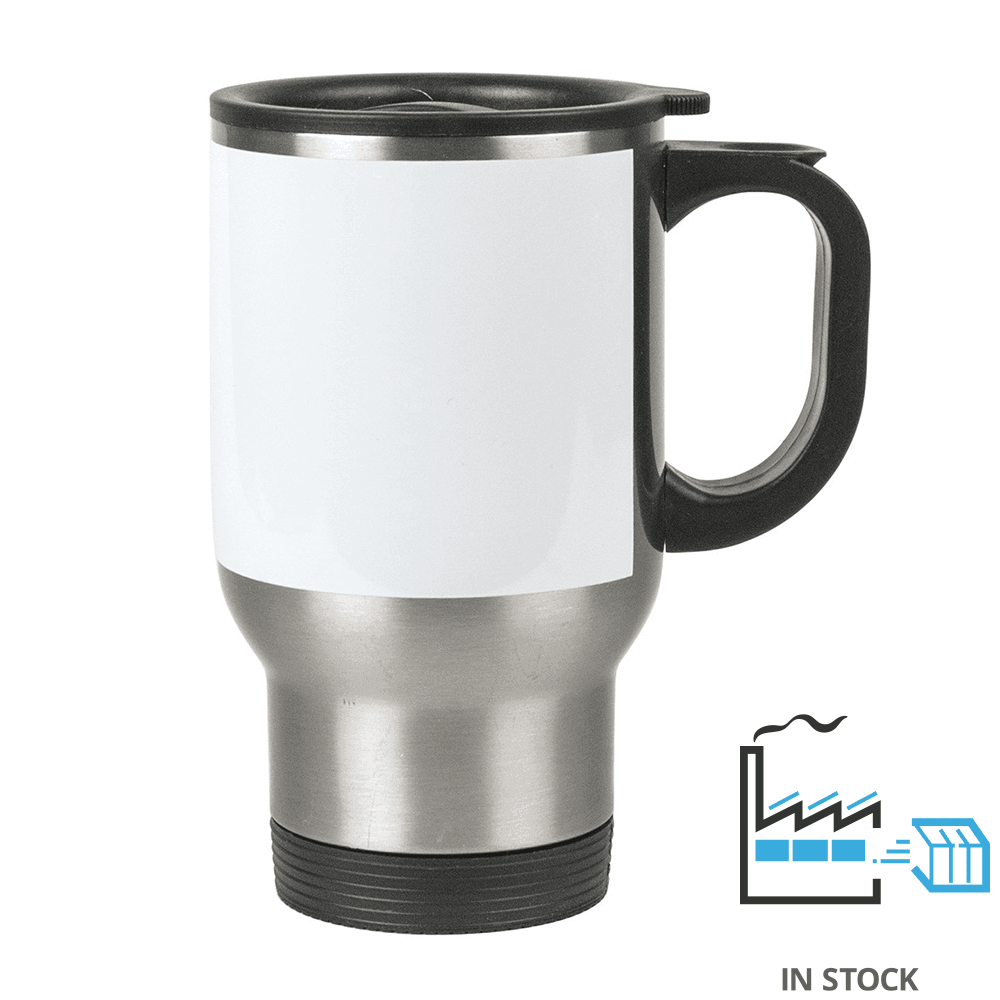 16 oz Stainless Steel Thermal Travel Mug- White – Blank