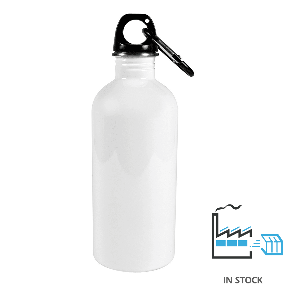 Sublimation Black Stainless Steel Powder Coated Water Bottle with White  Patch, 22 OZ, Wholesale - OrcaFlask
