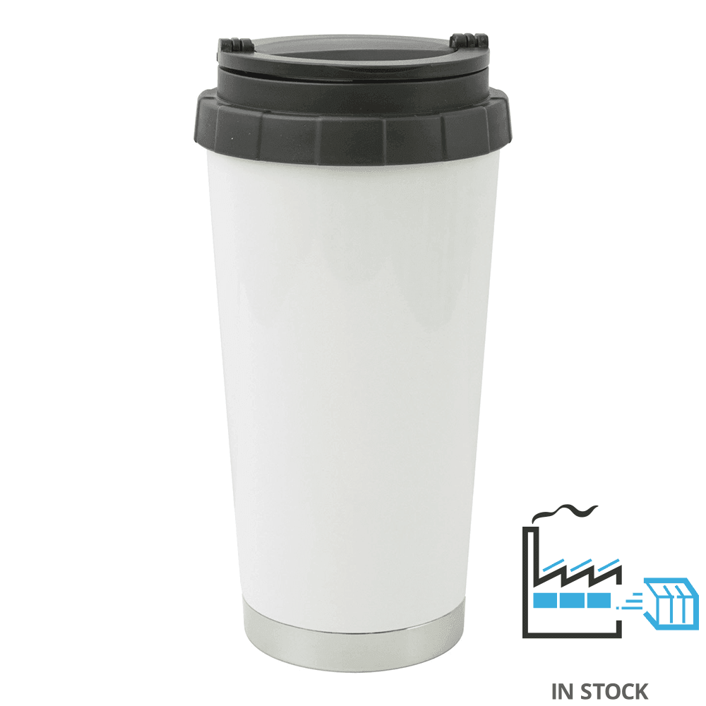 16 oz Stainless Steel Thermal Travel Mug- White – Blank Sublimation Mugs