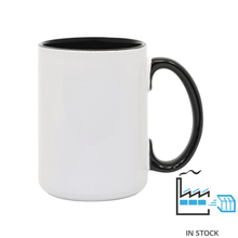 15 oz Inner & Handle Colored Mug - Black , Accent Mugs , PHOTO USA