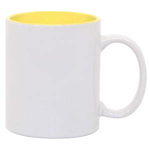 11 oz Two Tone Colored Mug - Yellow , Accent Mugs , PHOTO USA