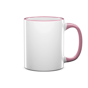 11 oz Rim & Handle Colored Mug - Pink , Accent Mugs , PHOTO USA