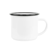 12 oz Camper Enamel Cup - Black Rim , Sublimation Enamel Cup , PHOTO USA