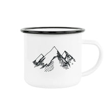 12 oz Camper Enamel Cup - Black Rim , Sublimation Enamel Cup , PHOTO USA