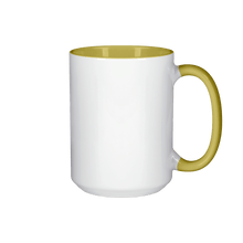 15 oz Inner & Handle Colored Mug - Yellow , Accent Mugs , PHOTO USA