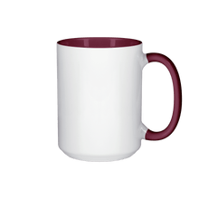 15 oz Inner & Handle Colored Mug - Maroon , Accent Mugs , PHOTO USA