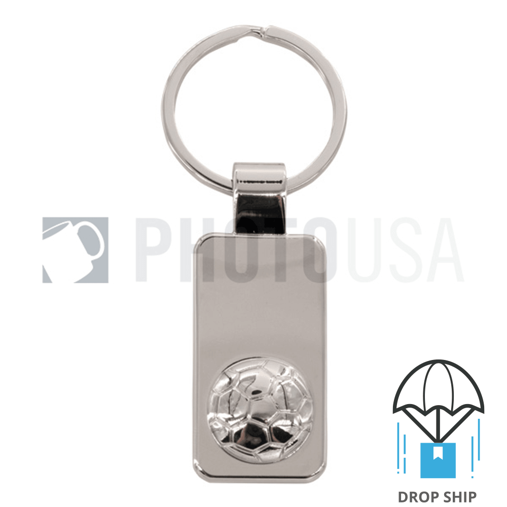 Rectangle Keychain Back Plate Football Shape