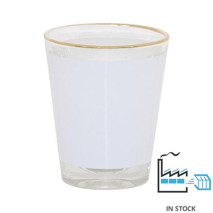 1.5 oz Glass Shot With Gold Rim , Sublimation Shot Glasses , PHOTO USA