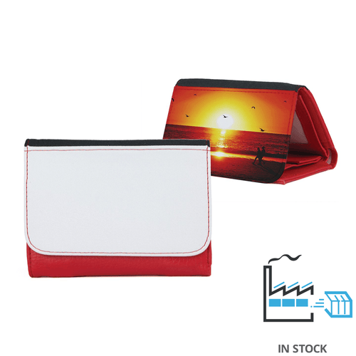 Medium Faux Leather Wallet - Red , , PHOTO USA