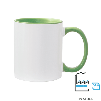 11 oz Inner & Handle Colored Mug - Light Green , Accent Mugs , PHOTO USA