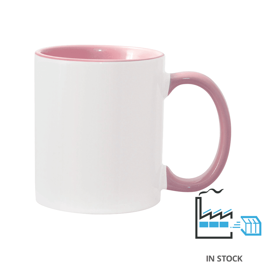 11 oz Inner & Handle Colored Mug - Pink , Accent Mugs , PHOTO USA