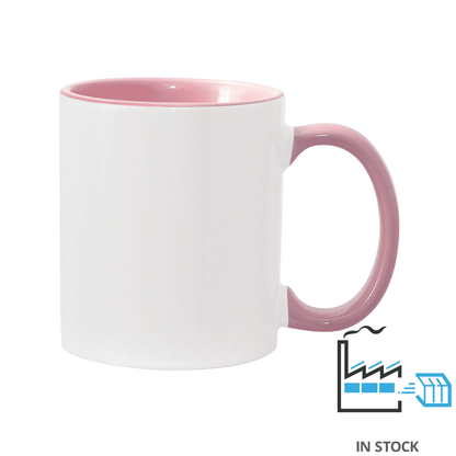 11 oz Inner & Handle Colored Mug - Pink , Accent Mugs , PHOTO USA
