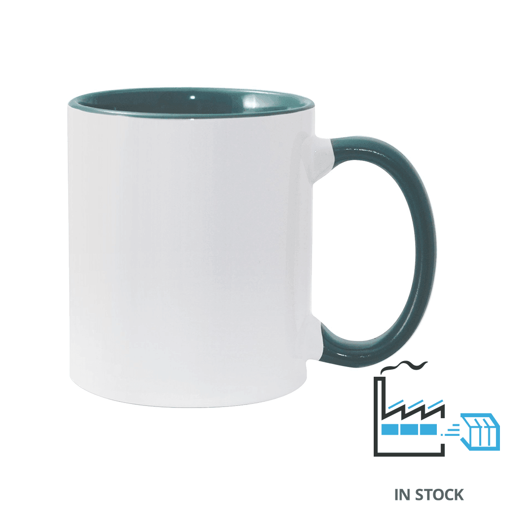 11 oz Inner & Handle Colored Mug - Green , Accent Mugs , PHOTO USA