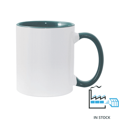 11 oz Inner & Handle Colored Mug - Green , Accent Mugs , PHOTO USA