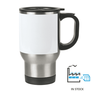 14 oz Stainless Steel Travel Mug - with White Patch - ORCA , Sublimation Travel Mugs , PHOTO USA