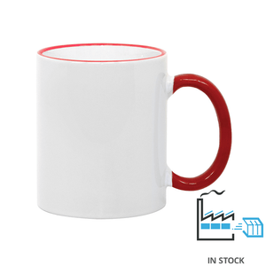 11 oz Rim & Handle Colored Mug - Red - PhotoUSA | Wholesale Sublimation Blanks & Fulfillment | ORCA® Coating