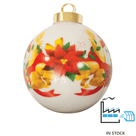 Ceramic Ball Ornament Poinsettia , Sublimation Ornaments , PHOTO USA