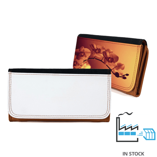 Large Faux Leather Wallet - Brown , , PHOTO USA