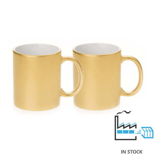 11 oz Coffee Mug - Metallic Gold , Ceramic Mugs , PHOTO USA