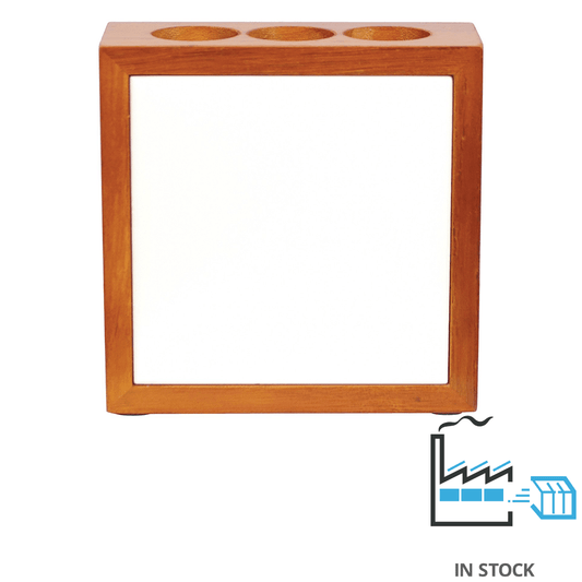 4" x 4" Wooden Pencil Holder - Cherry , , PHOTO USA