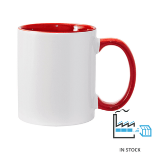 11 oz Inner & Handle Colored Mug - Red , Accent Mugs , PHOTO USA