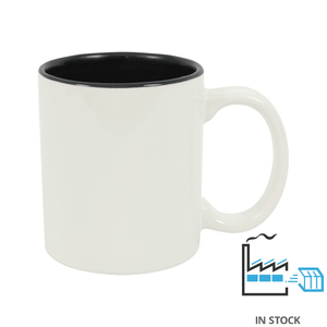 11 oz Two Tone Colored Mug - Black , Accent Mugs , PHOTO USA