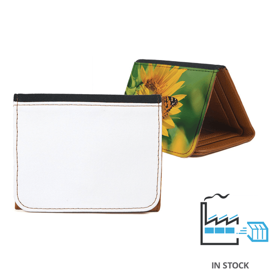 Small Top Grain Leather Wallet - Brown , Sublimation Wallets , PHOTO USA