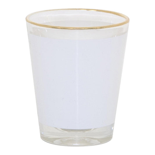 1.5 oz Glass Shot With Gold Rim , Sublimation Shot Glasses , PHOTO USA