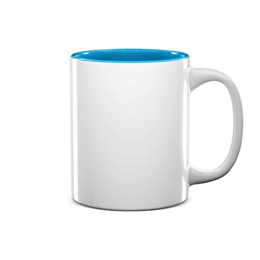 11 oz Two Tone Colored Mug - Light Blue , Accent Mugs , PHOTO USA