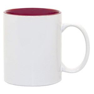 11 oz Two Tone Colored Mug - Maroon , Accent Mugs , PHOTO USA