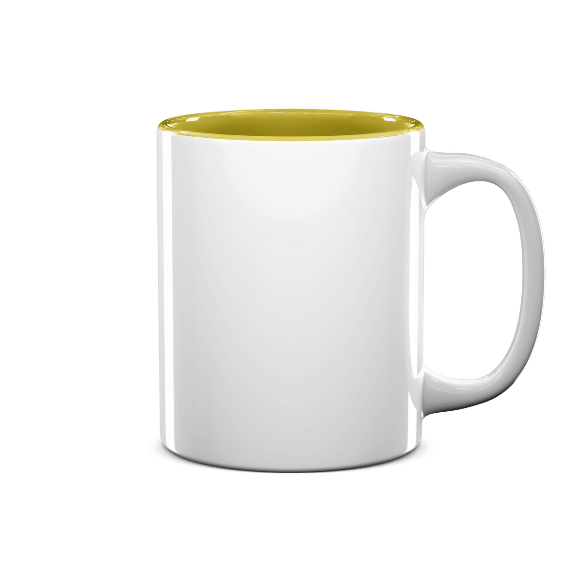 11 oz Two Tone Colored Mug - Yellow , Accent Mugs , PHOTO USA
