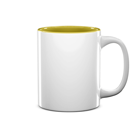 11 oz Two Tone Colored Mug - Yellow , Accent Mugs , PHOTO USA