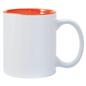 11 oz Two Tone Colored Mug - Orange , Accent Mugs , PHOTO USA