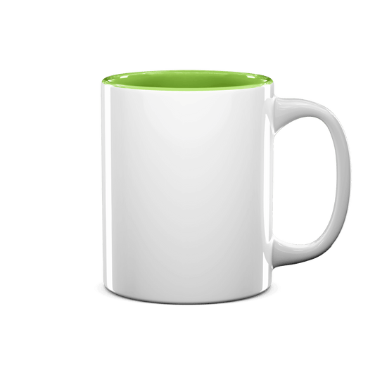 11 oz Two Tone Colored Mug - Light Green , Accent Mugs , PHOTO USA