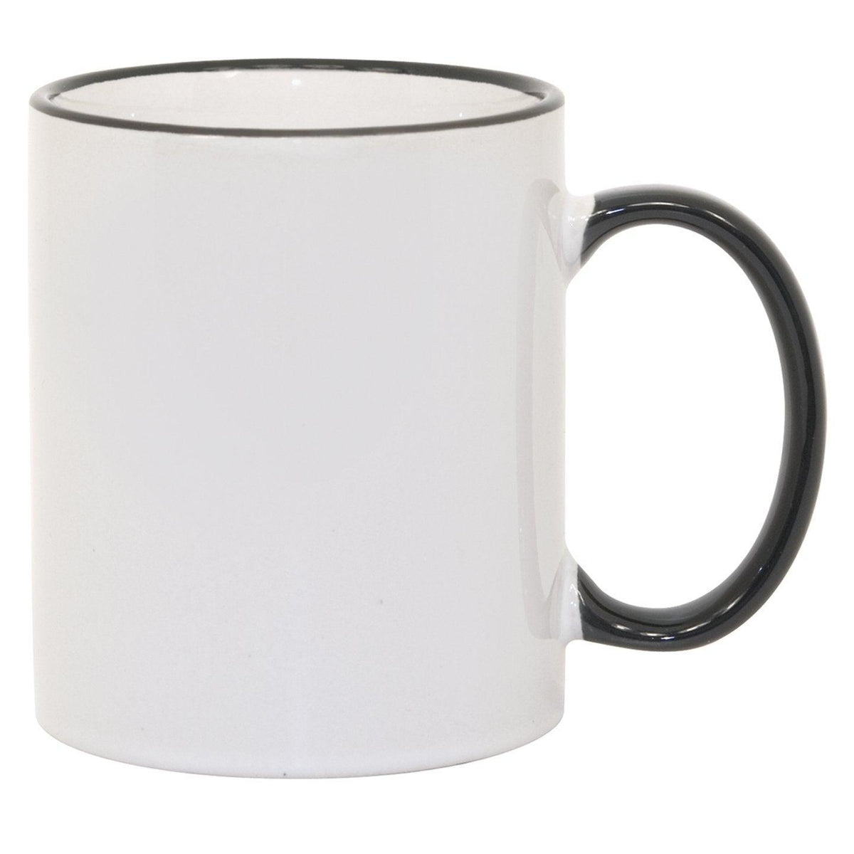 11 oz Rim & Handle Colored Mug - Black , Accent Mugs , PHOTO USA