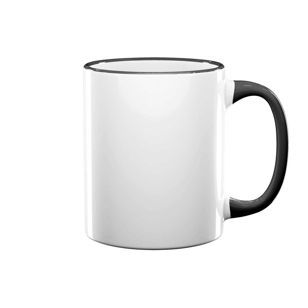 11 oz Rim & Handle Colored Mug - Black , Accent Mugs , PHOTO USA