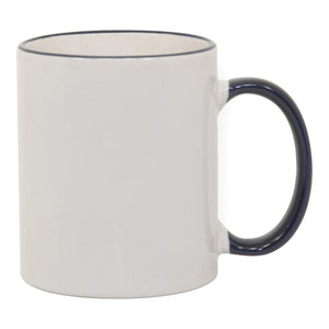 11 oz Rim & Handle Colored Mug - Blue , Accent Mugs , PHOTO USA
