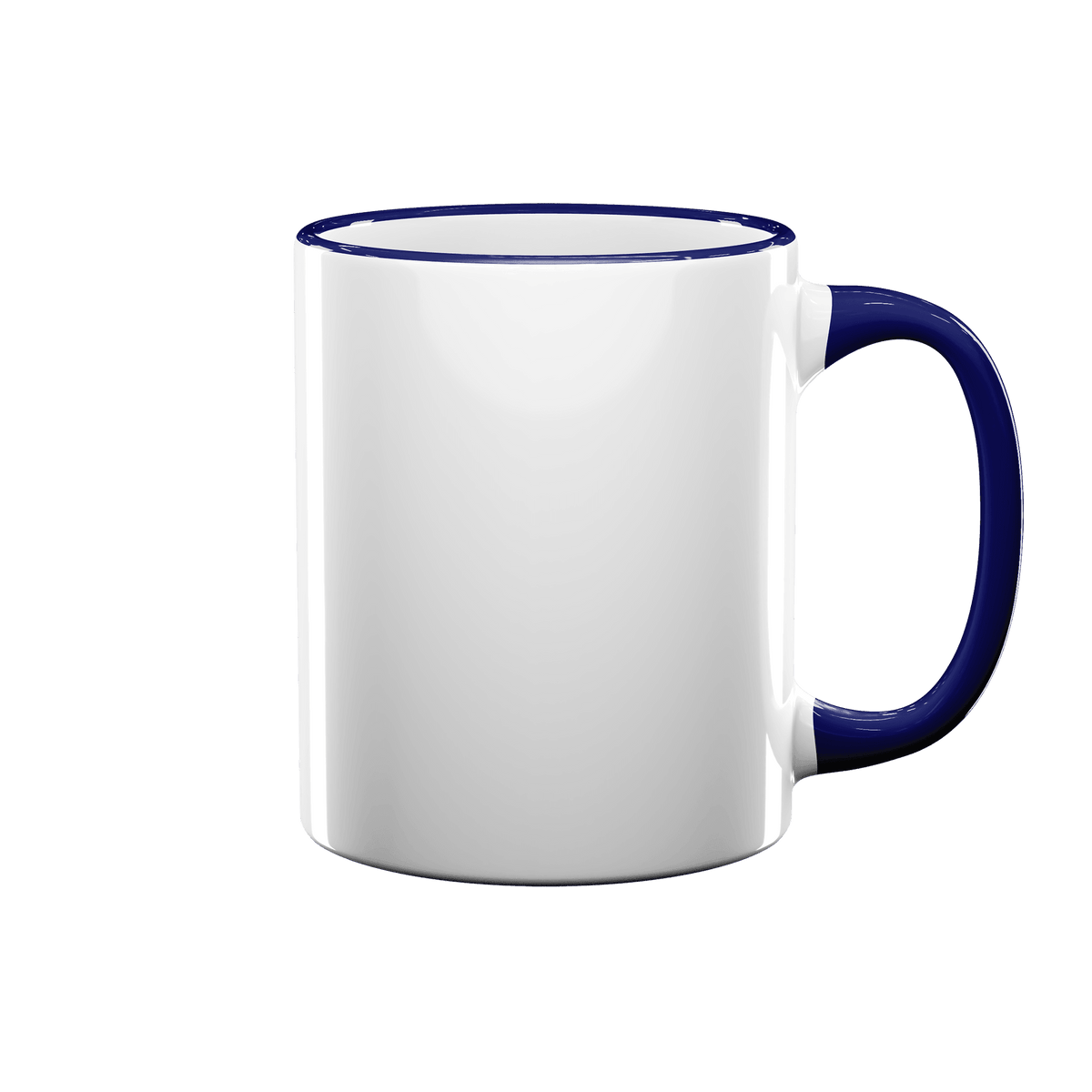 11 oz Rim & Handle Colored Mug - Blue , Accent Mugs , PHOTO USA