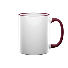 11 oz Rim & Handle Colored Mug - Maroon , Accent Mugs , PHOTO USA