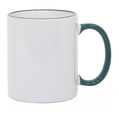 11 oz Rim & Handle Colored Mug - Green , Accent Mugs , PHOTO USA
