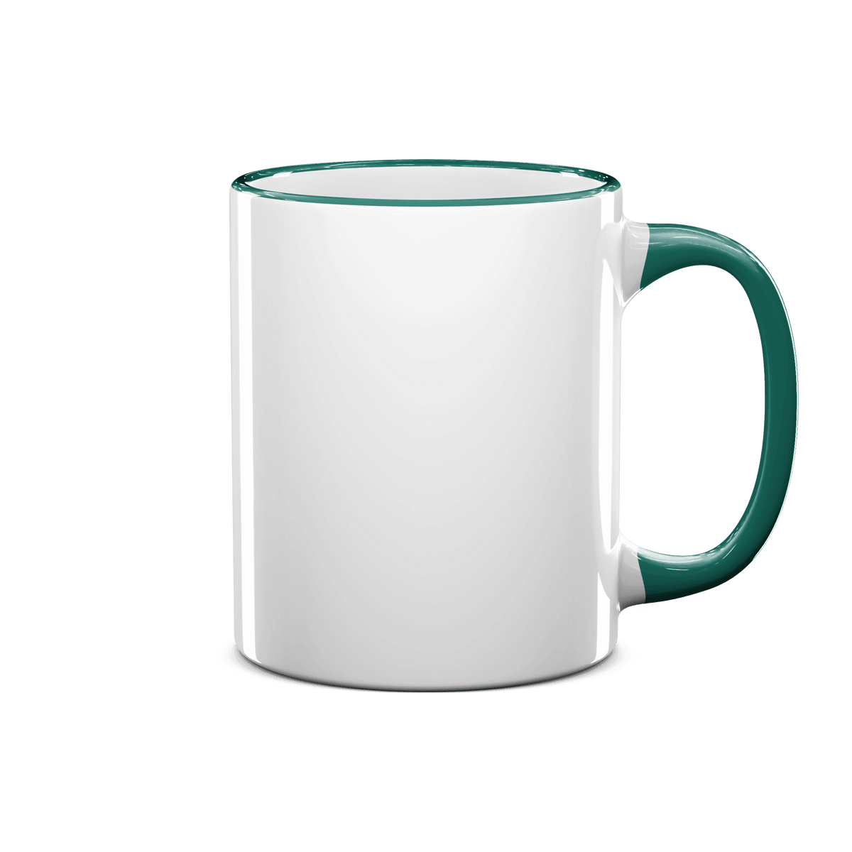 11 oz Rim & Handle Colored Mug - Green , Accent Mugs , PHOTO USA