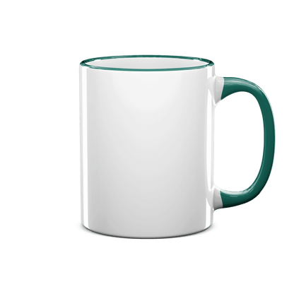 11 oz Rim & Handle Colored Mug - Green , Accent Mugs , PHOTO USA