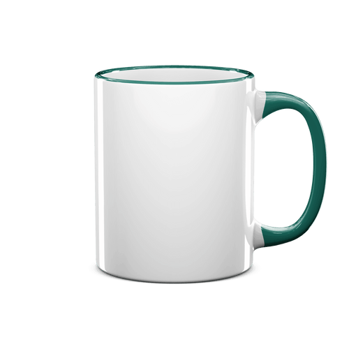 11 oz Rim & Handle Colored Mug - Green , Accent Mugs , PHOTO USA