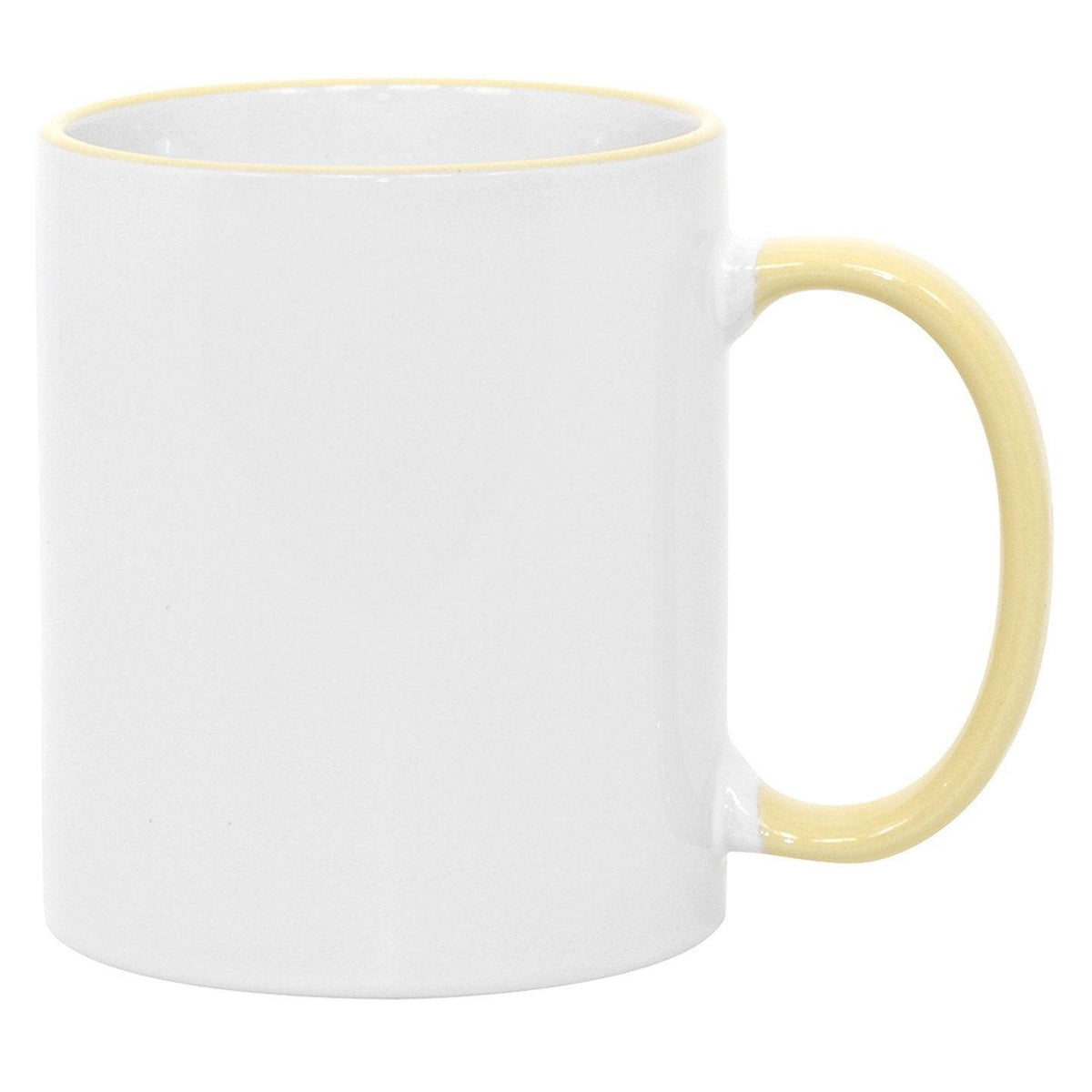 11 oz Rim & Handle Colored Mug - Yellow , Accent Mugs , PHOTO USA