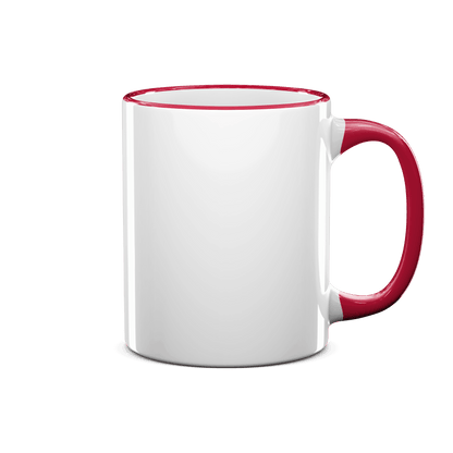 11 oz Rim & Handle Colored Mug - Red , Accent Mugs , PHOTO USA