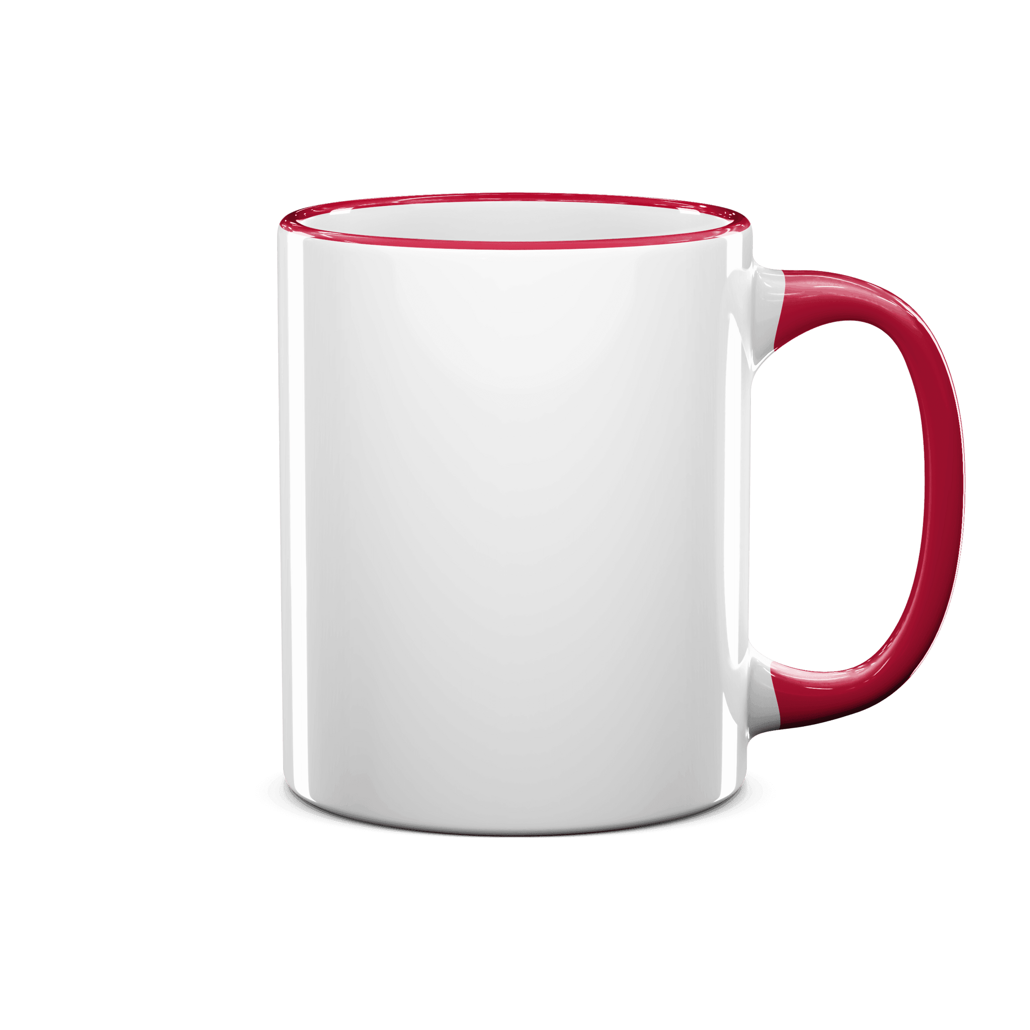 11 oz Sublimation Mug with Purplish Red Rim & Handle