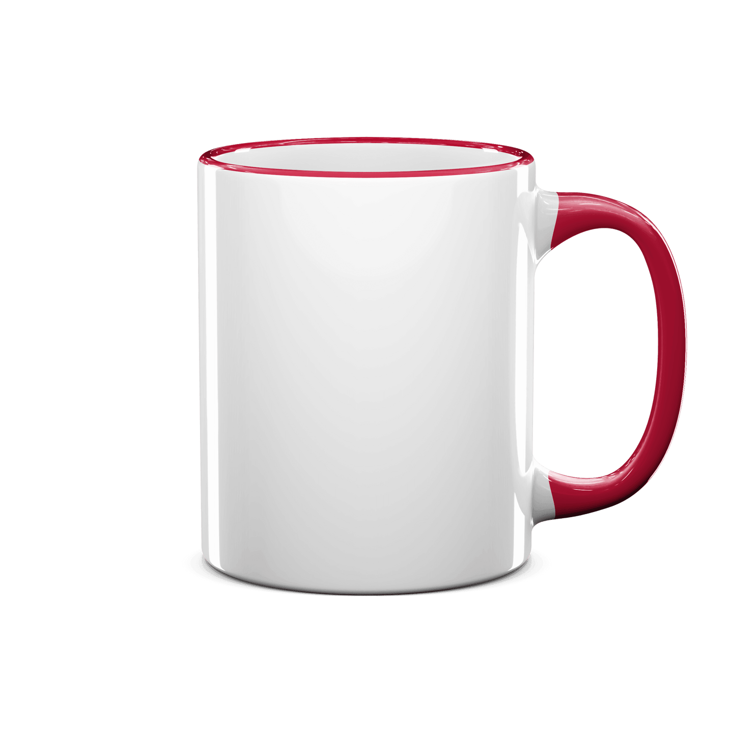 11 oz Rim & Handle Colored Mug - Red , Accent Mugs , PHOTO USA