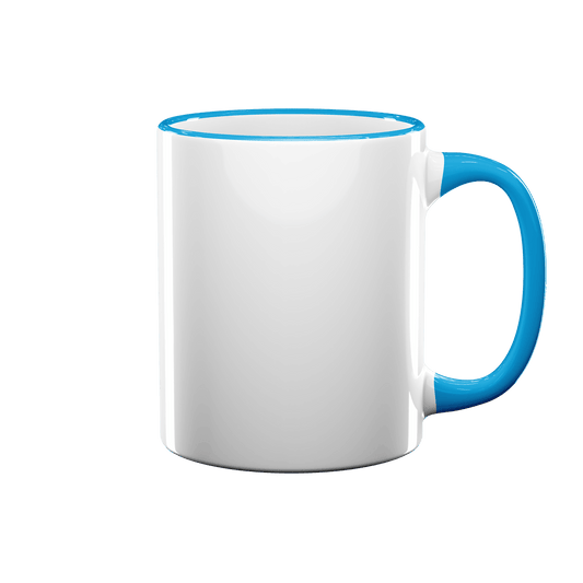 11 oz Rim & Handle Colored Mug - Light Blue , Accent Mugs , PHOTO USA