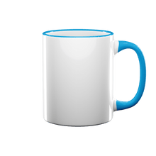 11 oz Rim & Handle Colored Mug - Light Blue , Accent Mugs , PHOTO USA