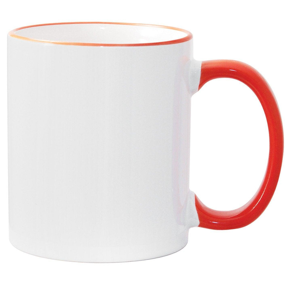 11 oz Rim & Handle Colored Mug - Orange , Accent Mugs , PHOTO USA